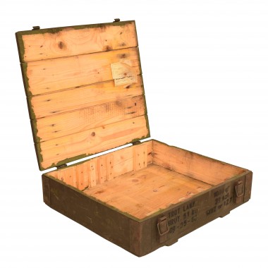 Wooden military chest for TNT with  rope handings