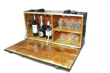 BAREK NA WHISKY WINO ORYGINALNY SKRZYNIA WOJSKOWA 80x40x25cm