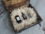 Wooden chest + wooden shavings for a  gift