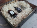 Wooden chest + wooden shavings for a  gift