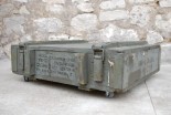 SKRZYNIA NA KÓŁKACH KANAPA PUFA STOLIK 64cm DREWNO